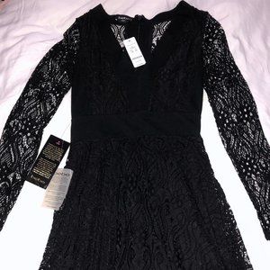 BEBE - Black Long Sleeve Lace Dress